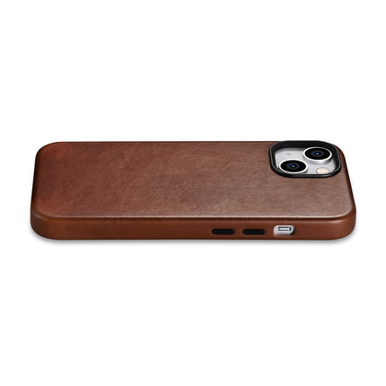 ICARER iPhone 14 Plus magnetic leather case with MagSafe Oil Wax Premium Leather Case brown – image 2
