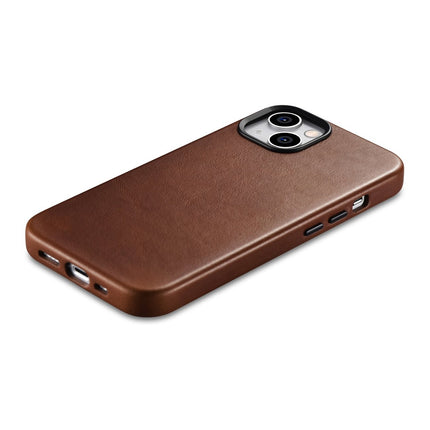 ICARER iPhone 14 Plus magnetic leather case with MagSafe Oil Wax Premium Leather Case brown – image 3