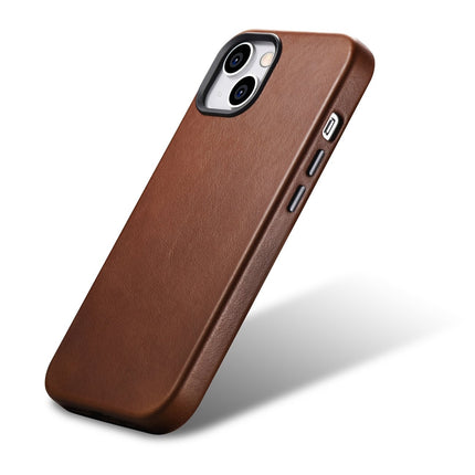 ICARER iPhone 14 Plus magnetic leather case with MagSafe Oil Wax Premium Leather Case brown – image 4