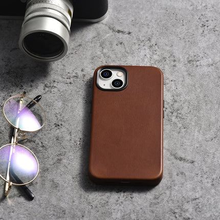 ICARER iPhone 14 Plus magnetic leather case with MagSafe Oil Wax Premium Leather Case brown – image 5