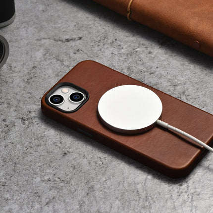 ICARER iPhone 14 Plus magnetic leather case with MagSafe Oil Wax Premium Leather Case brown – image 6