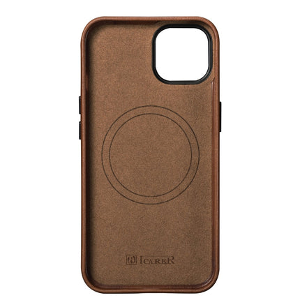 ICARER iPhone 14 Plus magnetic leather case with MagSafe Oil Wax Premium Leather Case brown – image 8