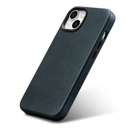 ICARER iPhone 14 Plus Magnetic Leather Case with MagSafe Oil Wax Premium Leather Case Navy Blue – image 6