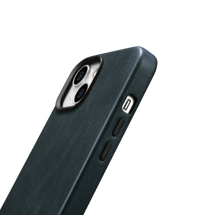 ICARER iPhone 14 Plus Magnetic Leather Case with MagSafe Oil Wax Premium Leather Case Navy Blue – image 7