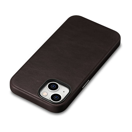 ICARER iPhone 14 Plus Magnetic Leather Case with MagSafe Oil Wax Premium Leather Case Dark Brown – image 9