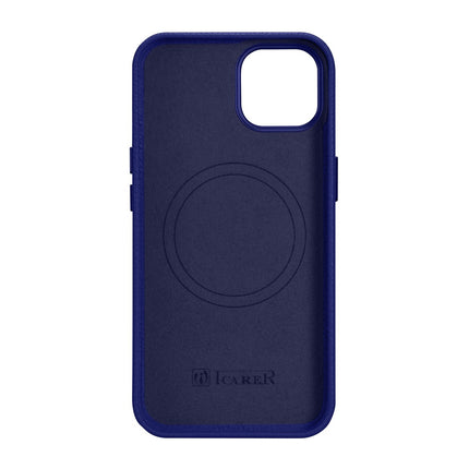 ICARER iPhone 14 magnetic leather case with MagSafe Litchi Premium Leather Case navy blue – image 3