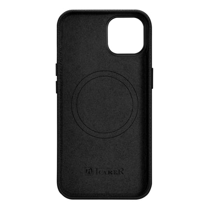 ICARER iPhone 14 Plus magnetic leather case with MagSafe Litchi Premium Leather Case black – image 3