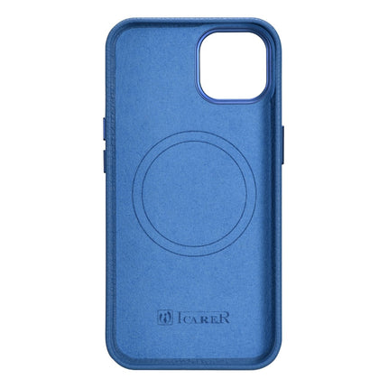 ICARER iPhone 14 Plus magnetic leather case with MagSafe Litchi Premium Leather Case blue – image 3