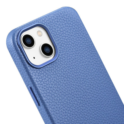 ICARER iPhone 14 Plus magnetic leather case with MagSafe Litchi Premium Leather Case blue – image 9