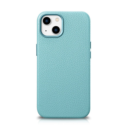 ICARER iPhone 14 Plus magnetic leather case with MagSafe Litchi Premium Leather Case green