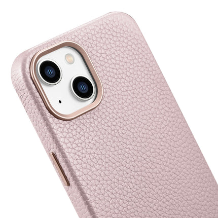 ICARER iPhone 14 Plus magnetic leather case with MagSafe Litchi Premium Leather Case pink – image 10