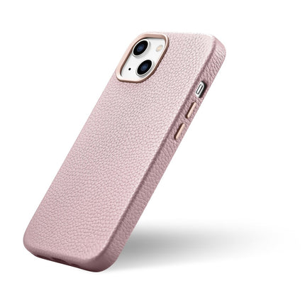 ICARER iPhone 14 Plus magnetic leather case with MagSafe Litchi Premium Leather Case pink – image 9