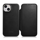 ICARER iPhone 14 Plus Magnetic Flip Case MagSafe CE Oil Wax Premium Leather Black