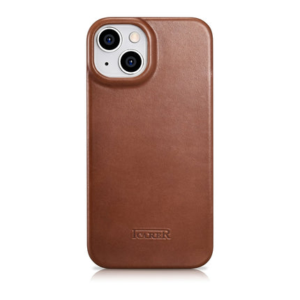 ICARER iPhone 14 Plus Magnetic Flip Leather Case MagSafe CE Oil Wax Premium Leather Brown – image 3
