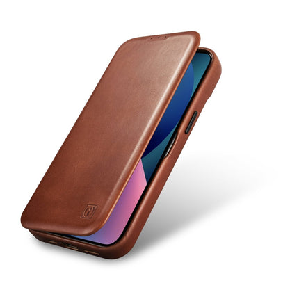 ICARER iPhone 14 Plus Magnetic Flip Leather Case MagSafe CE Oil Wax Premium Leather Brown – image 8