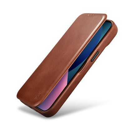 ICARER iPhone 14 Plus Magnetic Flip Leather Case MagSafe CE Oil Wax Premium Leather Brown – image 9