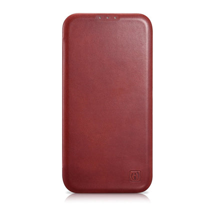 ICARER iPhone 14 Plus Magnetic Flip Case MagSafe CE Oil Wax Premium Leather Burgundy – image 2