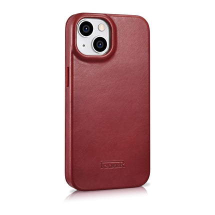 ICARER iPhone 14 Plus Magnetic Flip Case MagSafe CE Oil Wax Premium Leather Burgundy – image 4