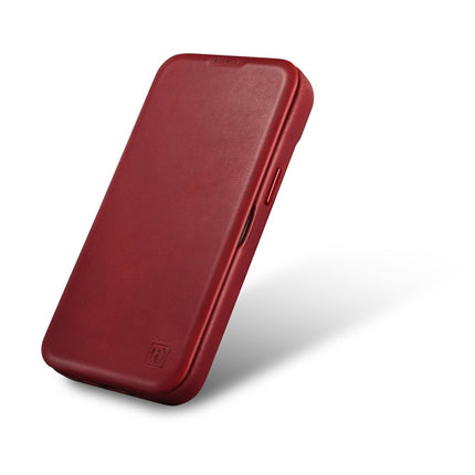 ICARER iPhone 14 Plus Magnetic Flip Case MagSafe CE Oil Wax Premium Leather Burgundy – image 5
