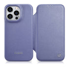 ICARER iPhone 14 Pro magnetic flip case MagSafe CE Premium Leather light purple