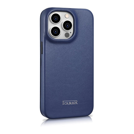 ICARER Leather case for iPhone 14 Pro with magnetic flap MagSafe CE Premium Leather navy blue – image 4