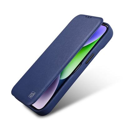 ICARER Leather case for iPhone 14 Pro with magnetic flap MagSafe CE Premium Leather navy blue – image 9