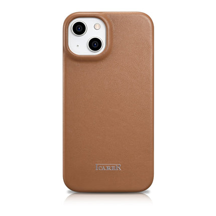ICARER iPhone 14 Plus leather case with magnetic flap MagSafe CE Premium Leather light brown – image 4