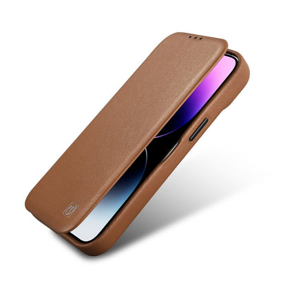 ICARER iPhone 14 Plus leather case with magnetic flap MagSafe CE Premium Leather light brown – image 9