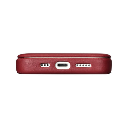ICARER Leather case for iPhone 14 Plus with magnetic flap MagSafe CE Premium Leather burgundy – image 11