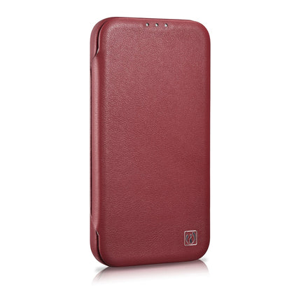 ICARER Leather case for iPhone 14 Plus with magnetic flap MagSafe CE Premium Leather burgundy – image 5