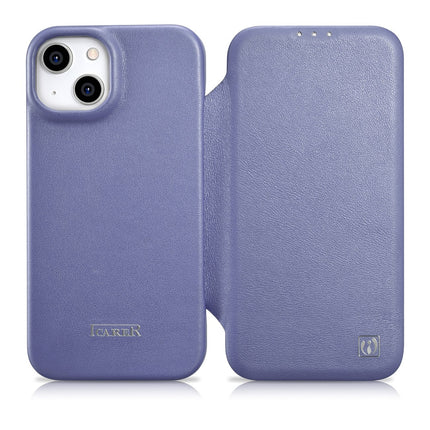 ICARER iPhone 14 Plus Magnetic Flip Case MagSafe CE Premium Leather light purple
