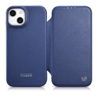 ICARER Leather case for iPhone 14 Plus with magnetic flap MagSafe CE Premium Leather blue