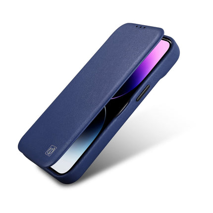 ICARER Leather case for iPhone 14 Plus with magnetic flap MagSafe CE Premium Leather blue – image 9