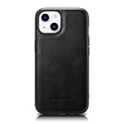 ICARER Case covered with natural leather for iPhone 14 Plus Leather Oil Wax black