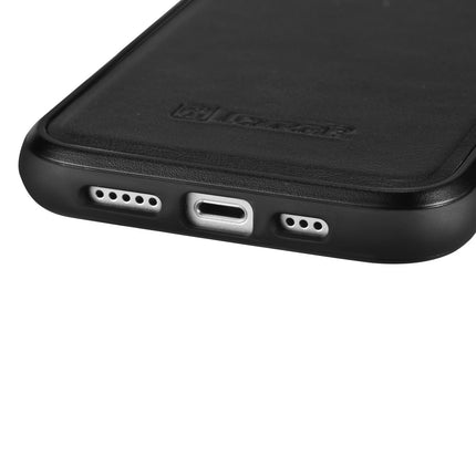 ICARER Case covered with natural leather for iPhone 14 Plus Leather Oil Wax black – image 3