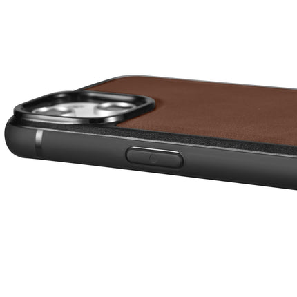 ICARER Case covered with natural leather for iPhone 14 Plus Leather Oil Wax, dark brown – image 9