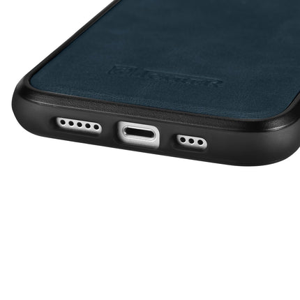 ICARER Case covered with natural leather for iPhone 14 Plus Leather Oil Wax, navy blue – image 2