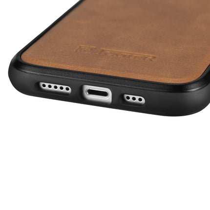 ICARER Case covered with natural leather for iPhone 14 Plus Leather Oil Wax, light brown – image 3