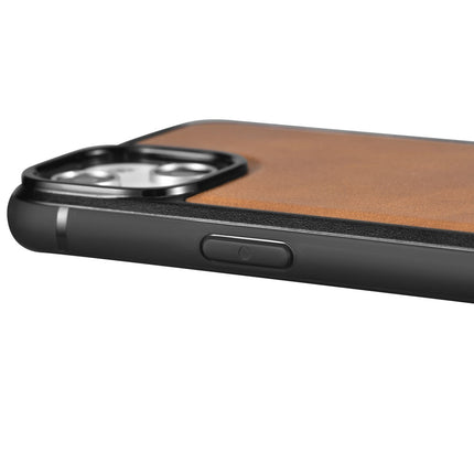 ICARER Case covered with natural leather for iPhone 14 Plus Leather Oil Wax, light brown – image 4