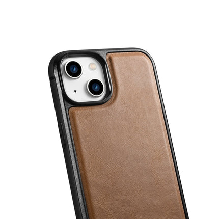 ICARER Case covered with natural leather for iPhone 14 Plus Leather Oil Wax, light brown – image 8
