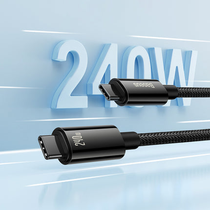 BASEUS Tungsten Gold USB-C cable 480Mb/s 240W 2m black – image 4
