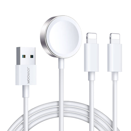 JOYROOM 3in1 Cable USB-A cable with inductive charger + 2x iPhone Lightning 1.2m white