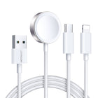 JOYROOM 3in1 Cable USB-A cable with inductive charger + 1x iPhone Lightning + 1x USB-C 1.2m white