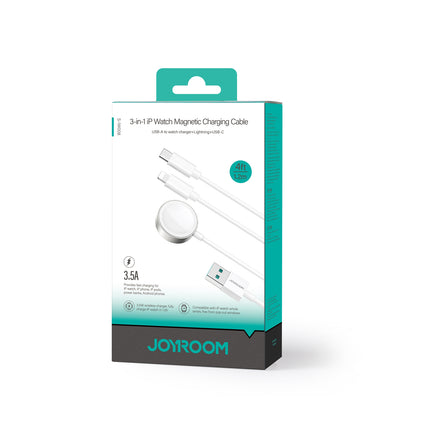 JOYROOM 3in1 Cable USB-A cable with inductive charger + 1x iPhone Lightning + 1x USB-C 1.2m white – image 5