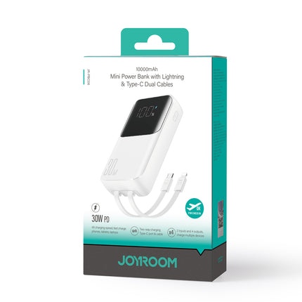 JOYROOM Mini powerbank 10000mAh with built-in cables JR-PBC06 30W white – image 5