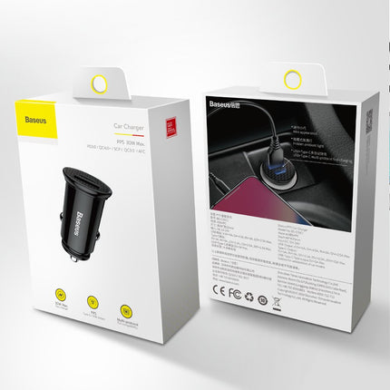 BASEUS Smart car charger with USB and USB-C QC PD ports, black – image 11