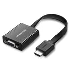 UGREEN Adapter HDMI - VGA micro USB AUX audio 3.5 mm mini jack black