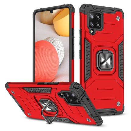 WOZINSKY Armored case cover + magnetic holder for Samsung Galaxy A42 5G Ring Armor red
