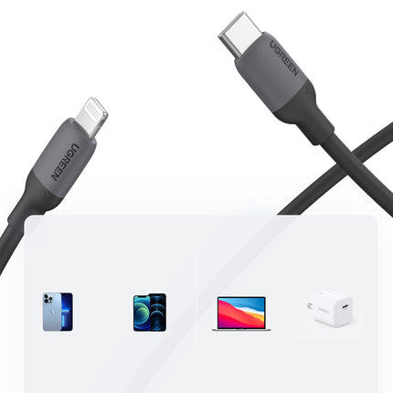 UGREEN iPhone USB-C - Lightning PD 20W 1m fast charging cable, black – image 6