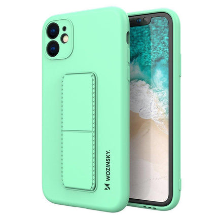 WOZINSKY Silicone case with stand for Samsung Galaxy A72 4G Kickstand Case mint